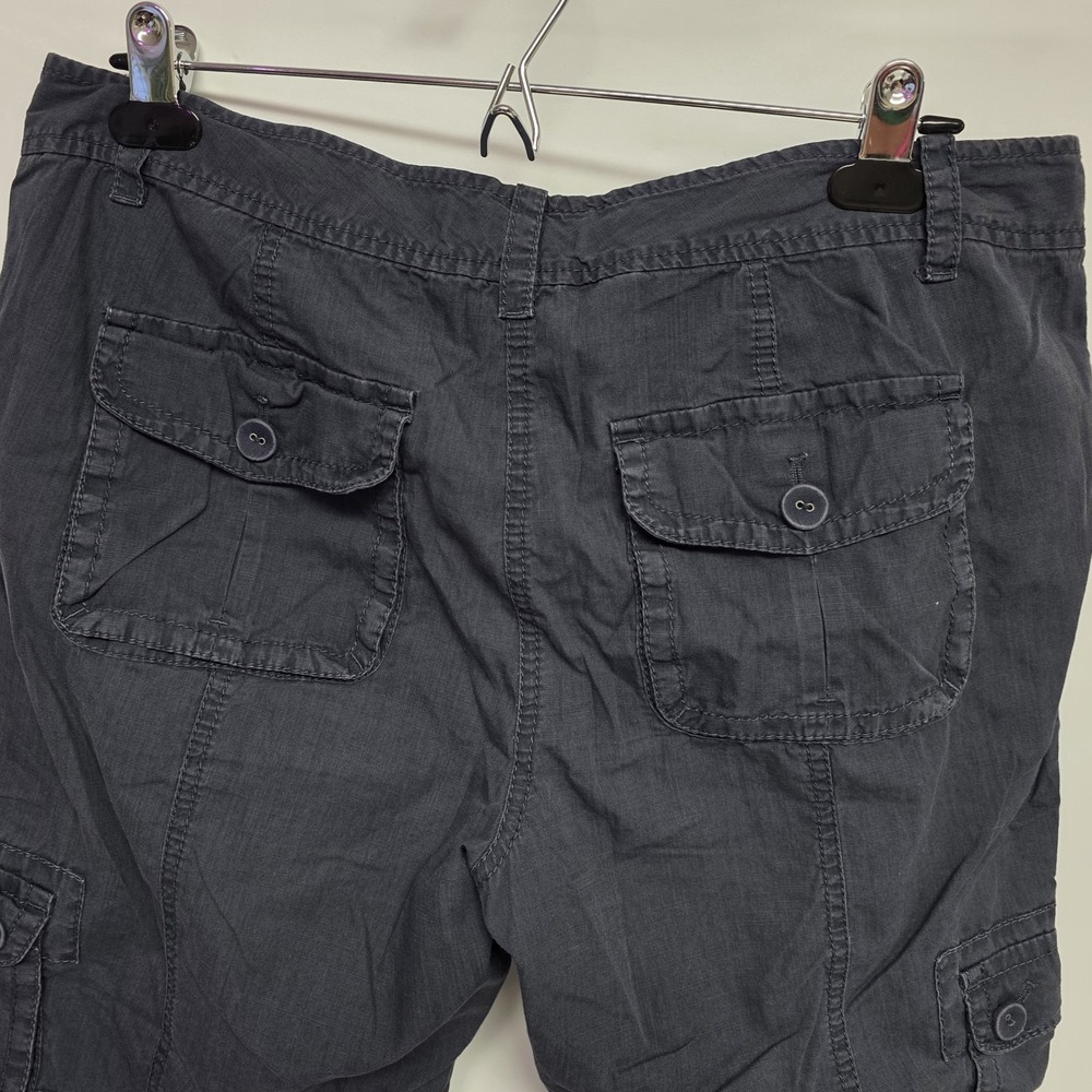 Ann Taylor Loft Navy Blue Cargo Capri Pants Size 10 Capris Pockets Drawstring - Picture 7 of 8
